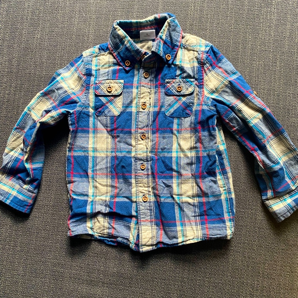 EGG baby roll up sleeve button down